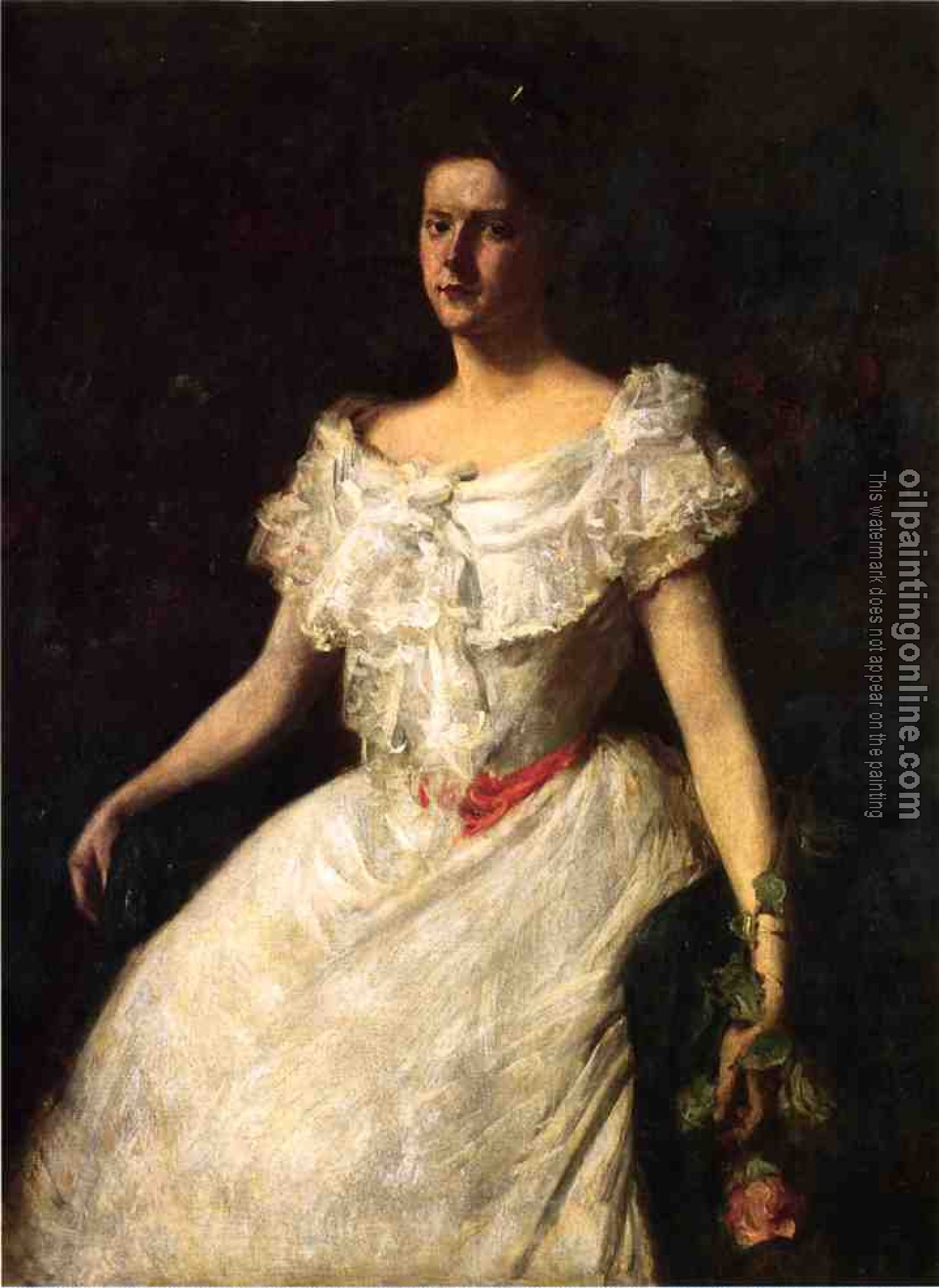 Chase, William Merritt - Portrait of a Lady with a Rose